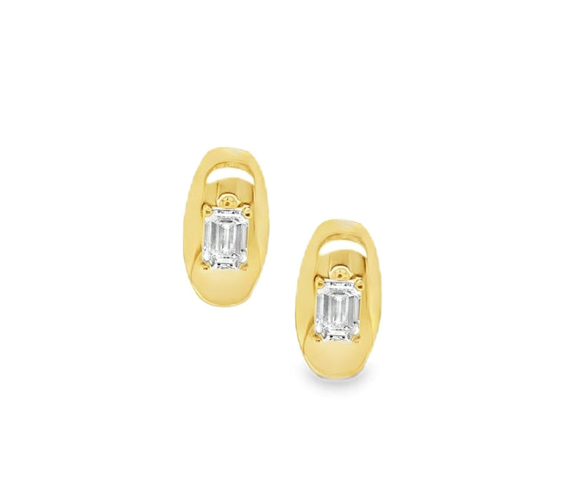 Lab Diamond Elongated Bubble Studs