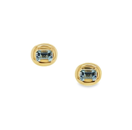 Aquamarine Bubble Studs