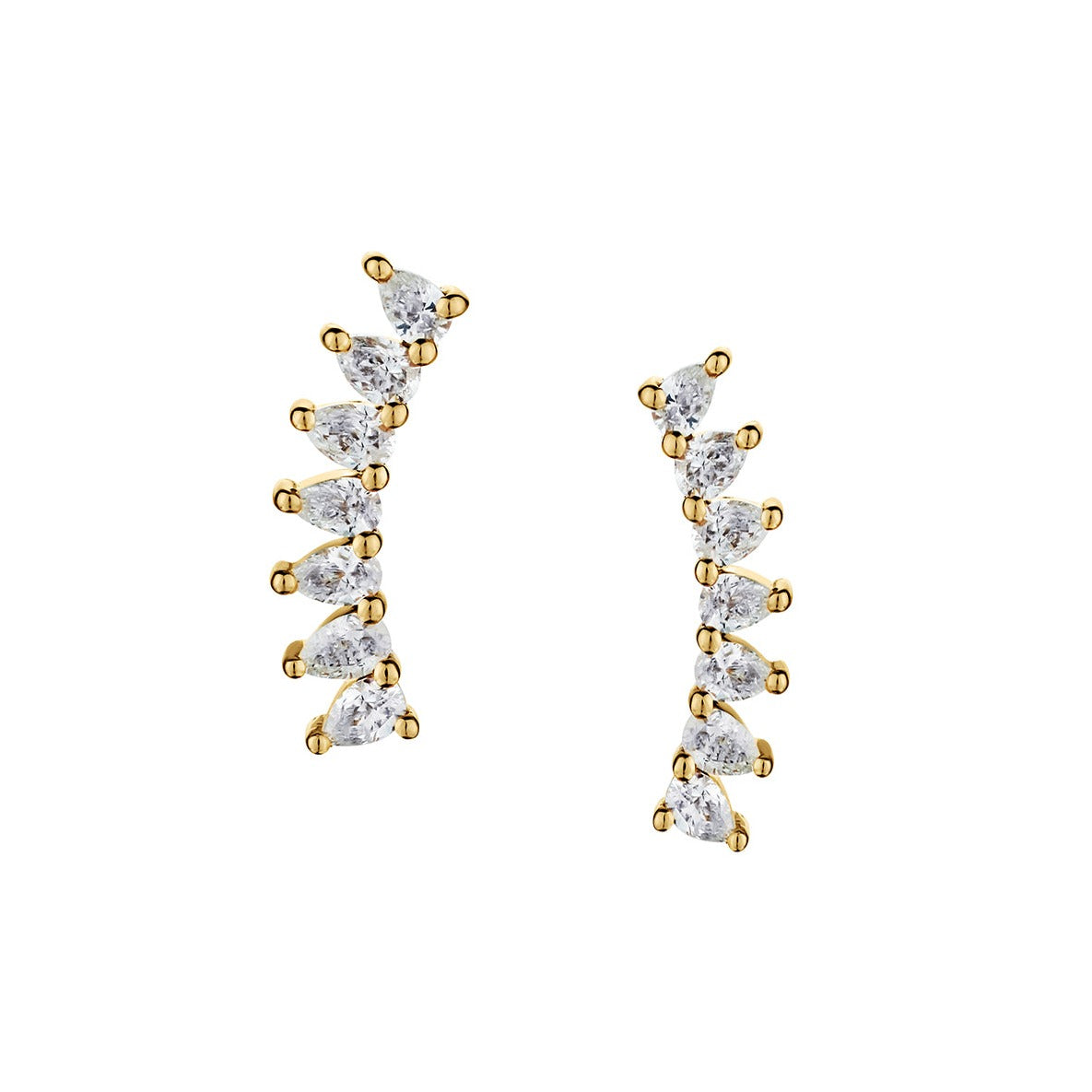 PEAR SHAPED DIAMOND CLIMBER EARRINGS