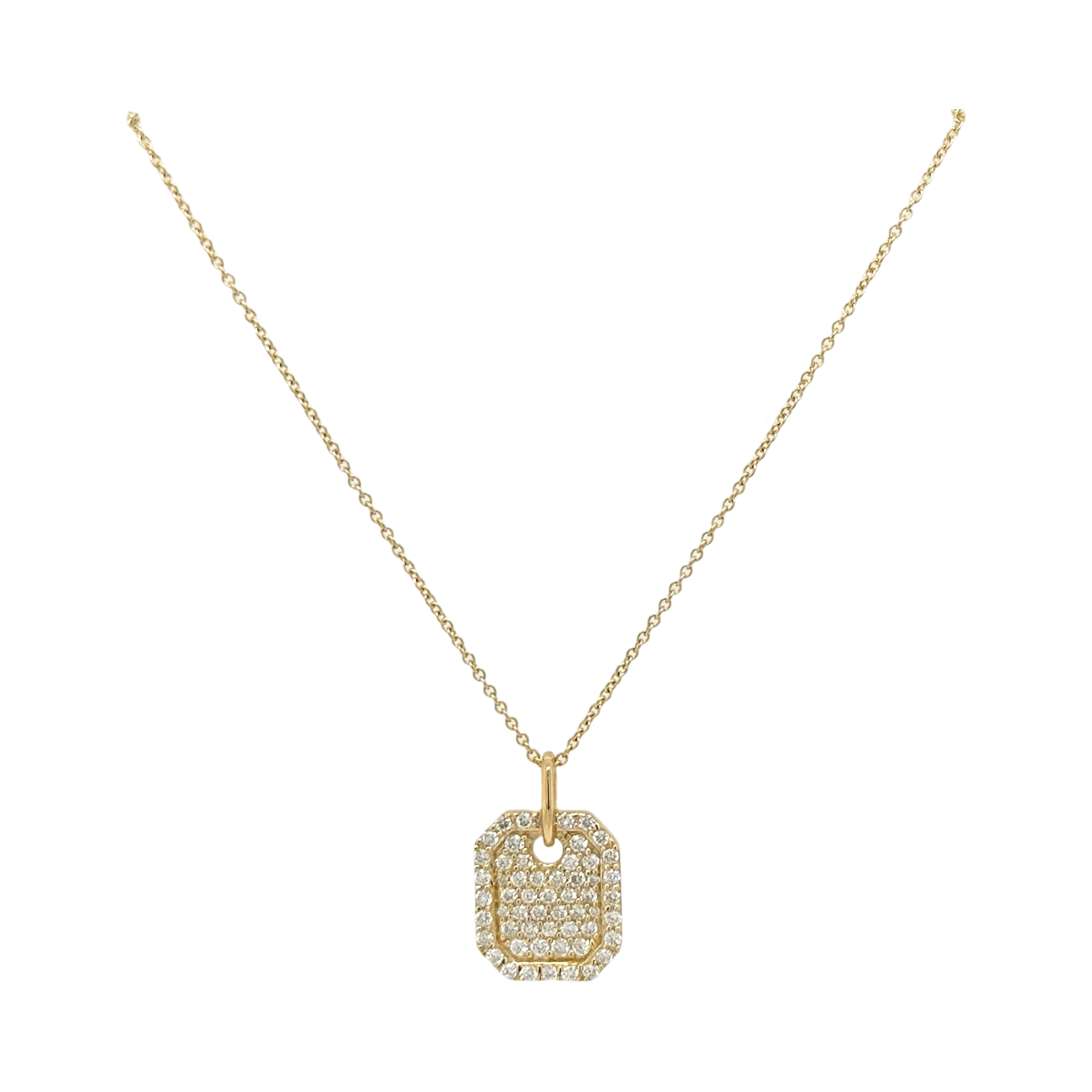 PAVÉ DIAMOND DOG TAG NECKLACE