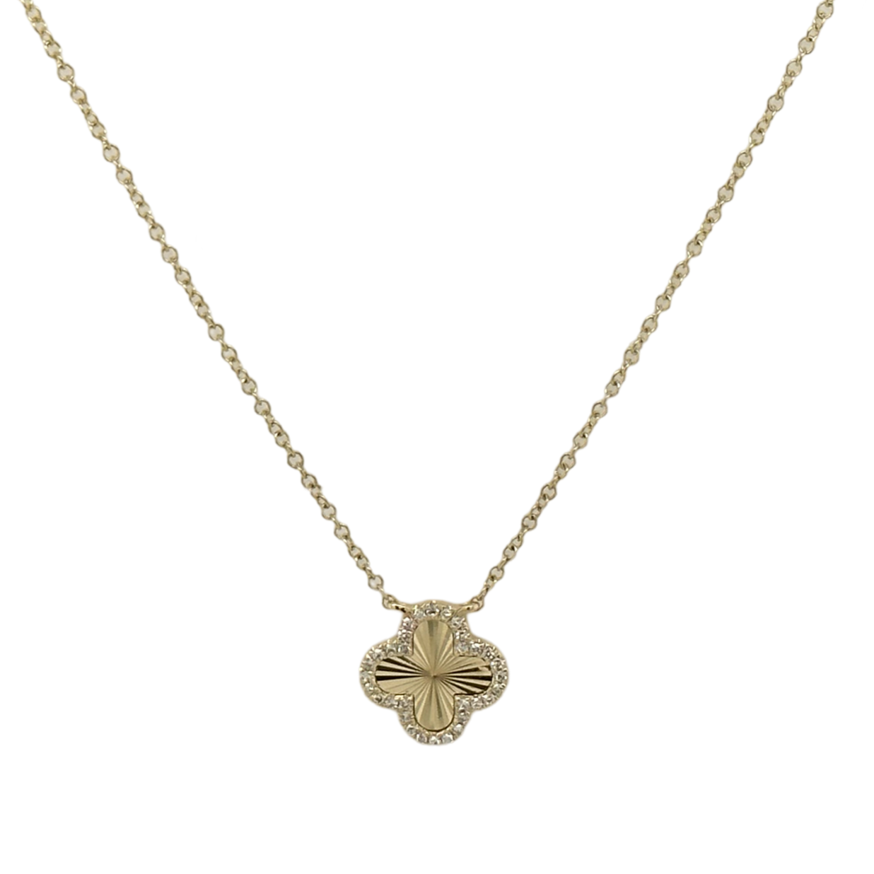 DIAMOND & GOLD CLOVER NECKLACE