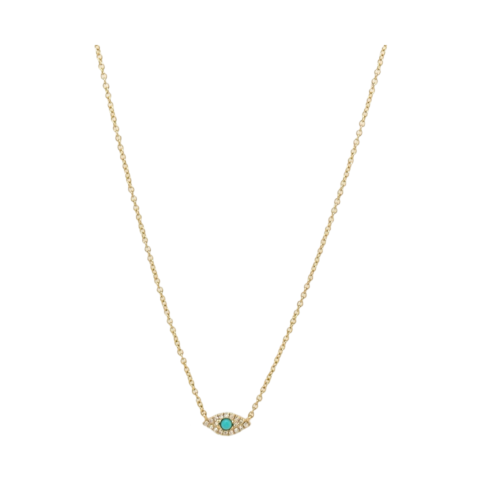 TURQUOISE & DIAMOND EVIL EYE NECKLACE