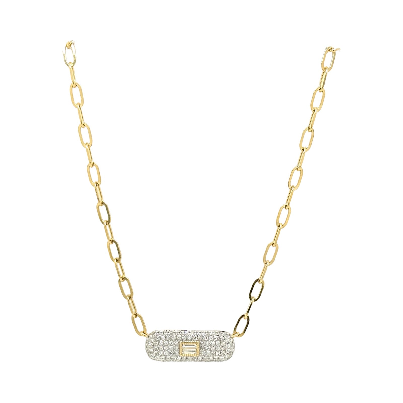 BAGUETTE & PAVÉ DIAMOND NECKLACE