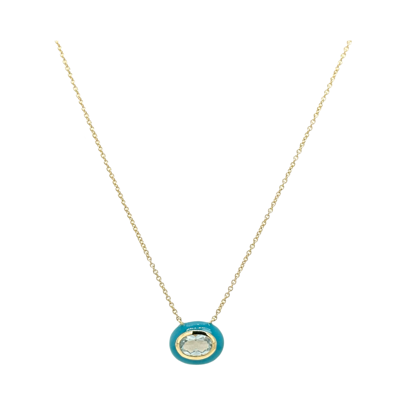 BLUE TOPAZ & TURQUOISE BUBBLE NECKLACE