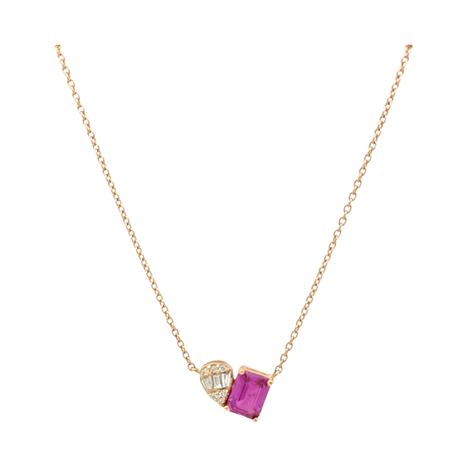 TOURMALINE & DIAMOND TOI ET MOI NECKLACE