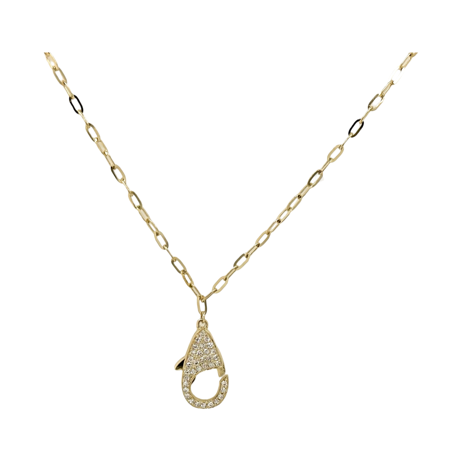 DIAMOND LOCK LINK NECKLACE