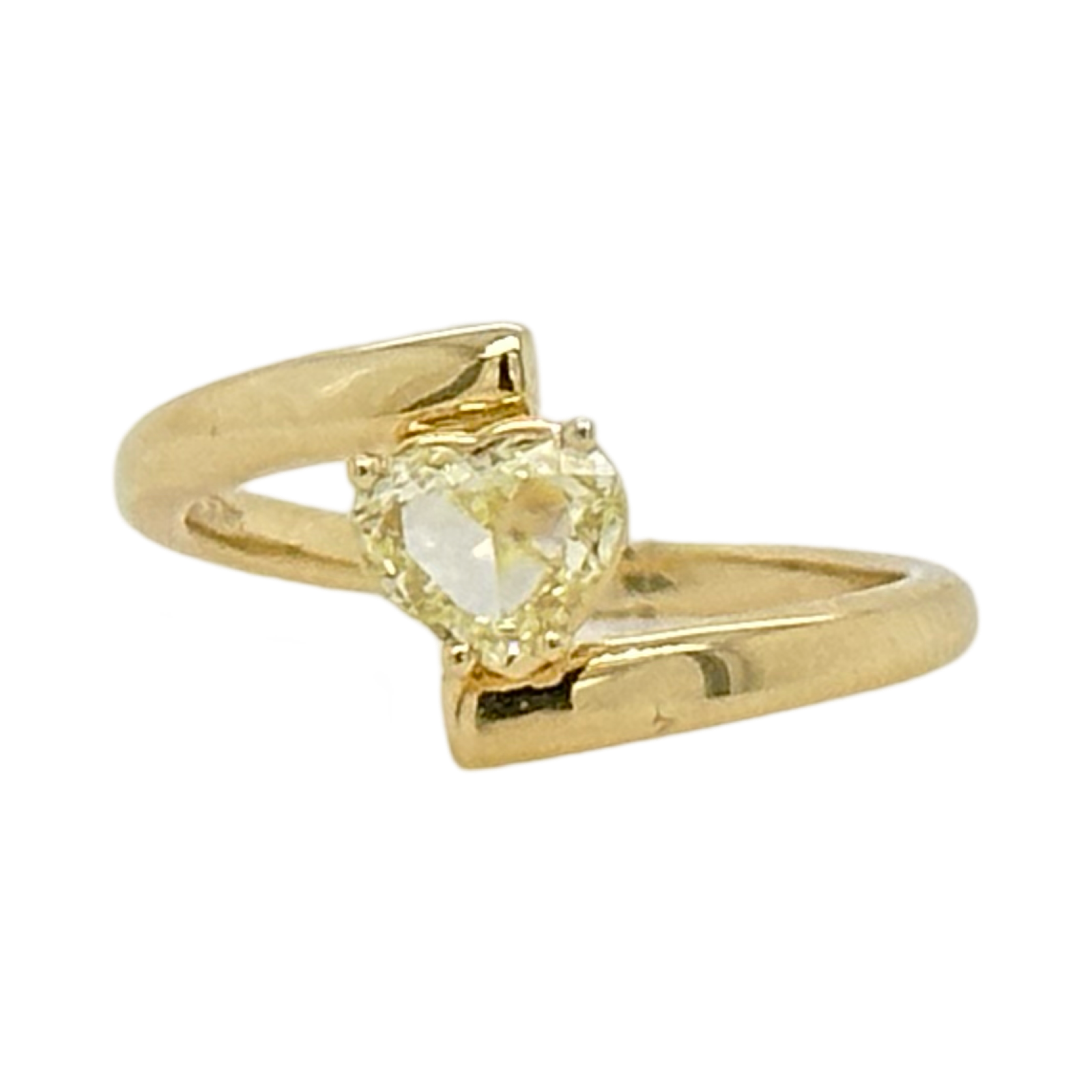 FANCY YELLOW DIAMOND HEART RING