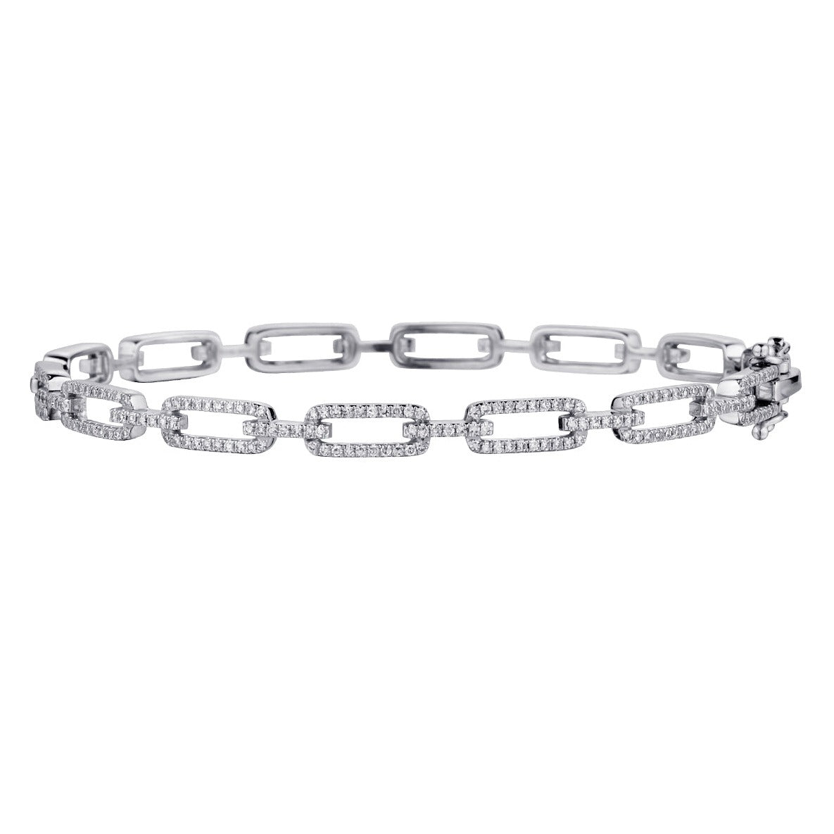 OPEN RECTANGULAR DIAMOND BANGLE