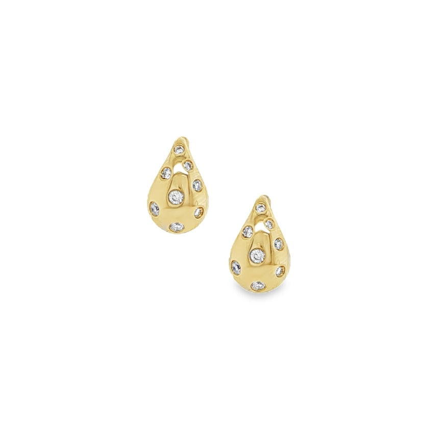 Small Diamond Drop Stud Earrings