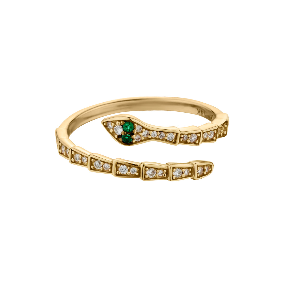 EMERALD & DIAMOND SNAKE RING