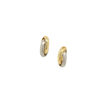 TWO TONE GOLD TWIST STUDS