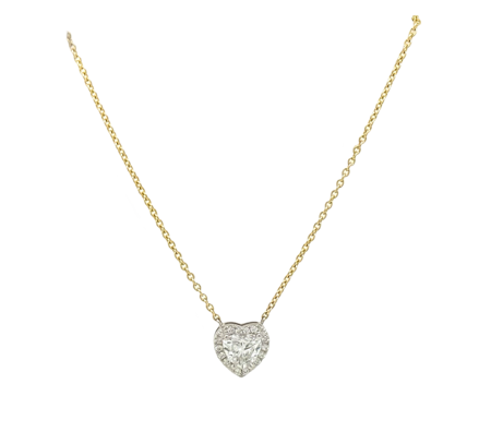 TWO TONE DIAMOND HEART NECKLACE