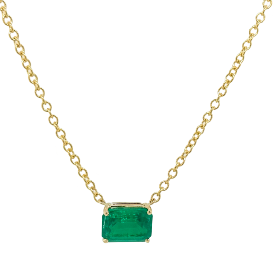 4 CLAW LAB GROWN GREEN EMERALD NECKLACE