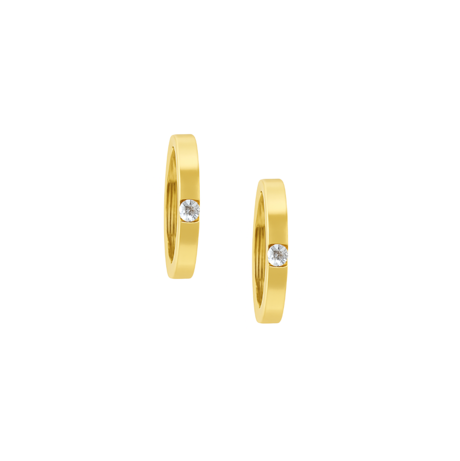 DIAMOND ACCENT GOLD HOOPS