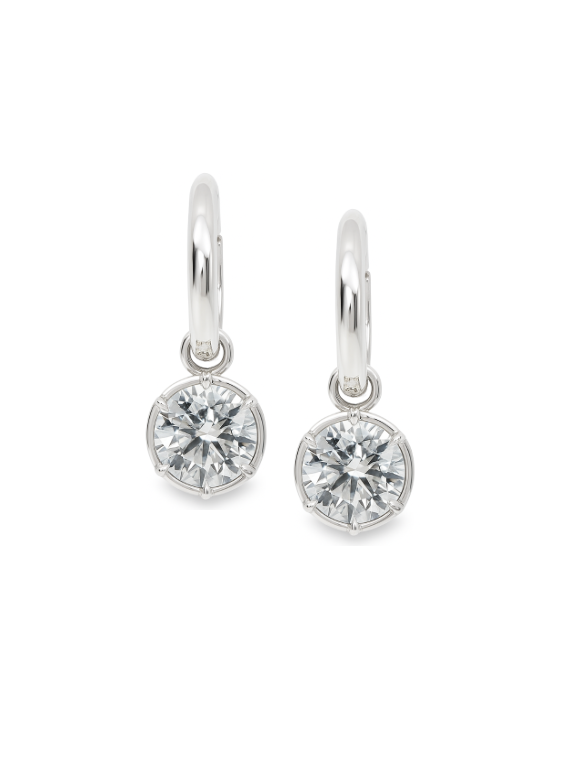 LAB ROUND DIAMOND DROP EARRINGS