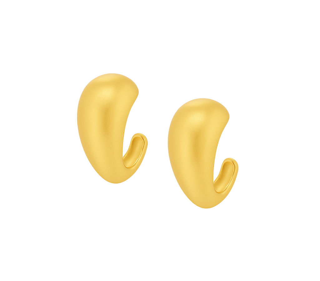 MATTE DOME HALF HOOP EARRINGS