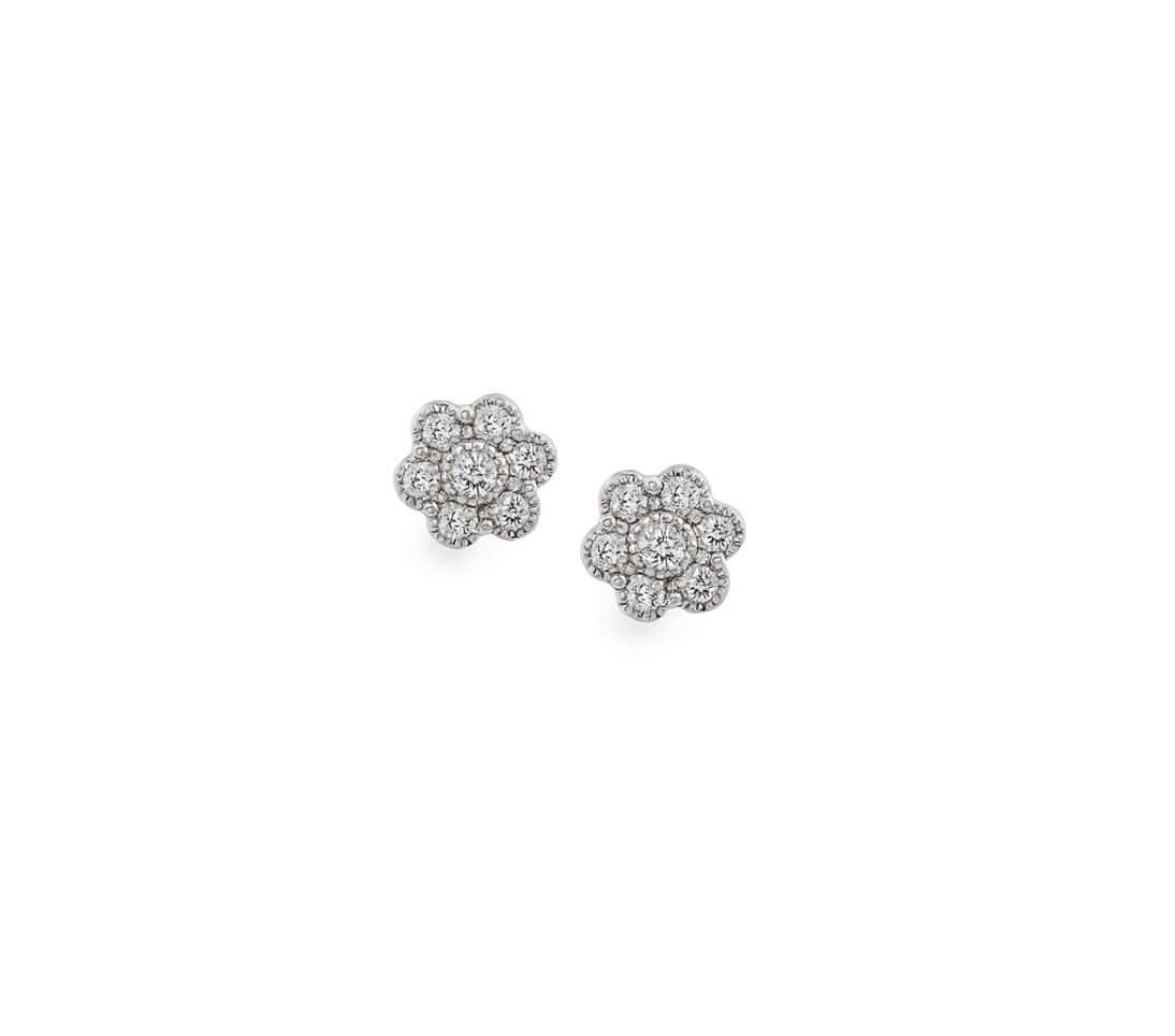 MINI DIAMOND FLOWER STUDS