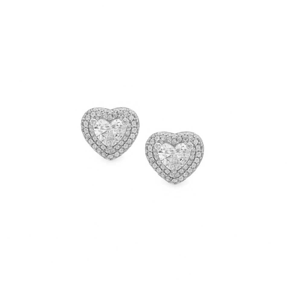 DIAMOND HEART STUDS