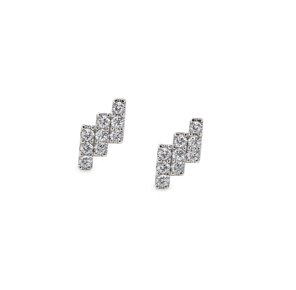 MINI DIAMOND ZIGZAG STUDS
