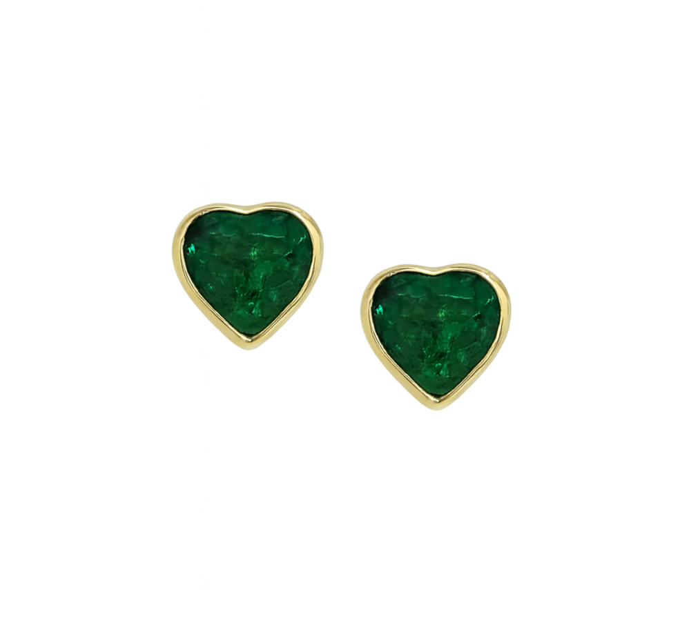 EMERALD HEART STUDS