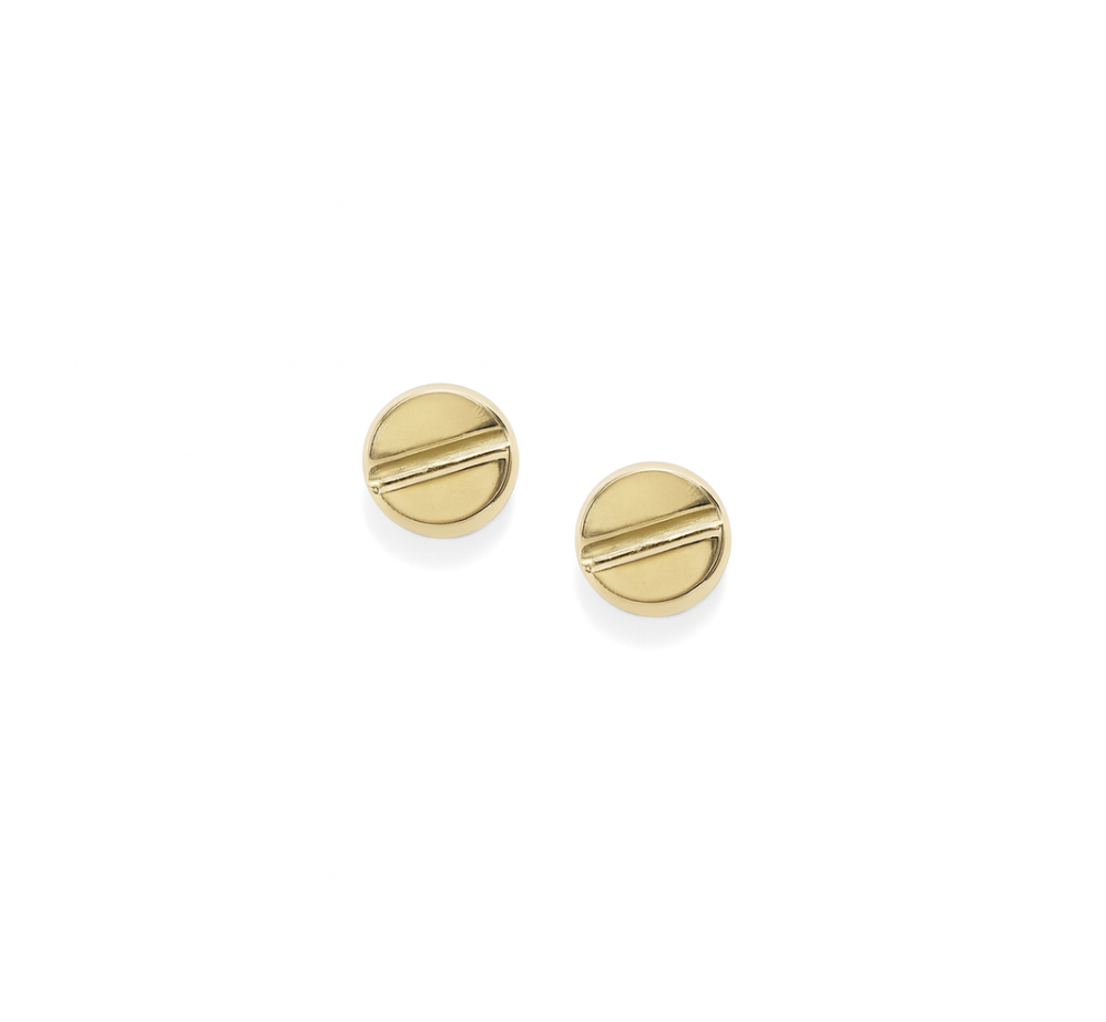 GOLD GROOVE STUDS