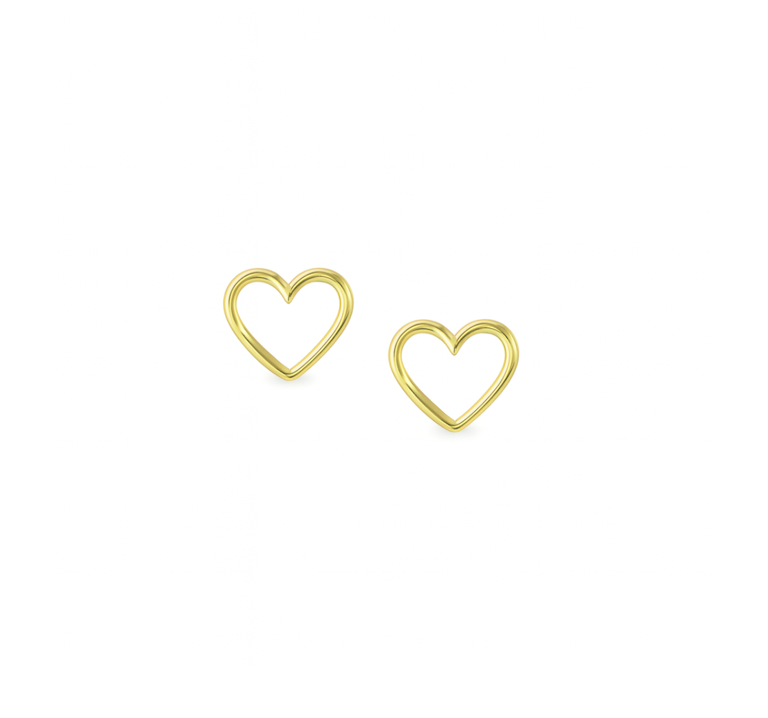 GOLD OPEN HEART STUDS