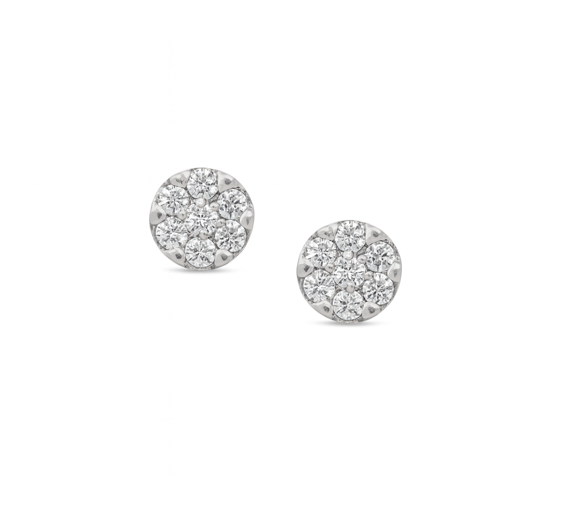 TWO TONE DIAMOND STUDS
