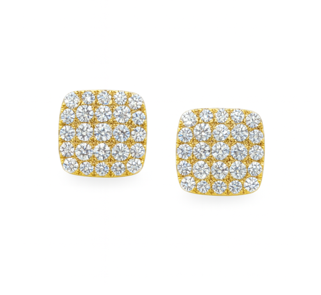 DIAMOND CUSHION PAVÉ STUDS