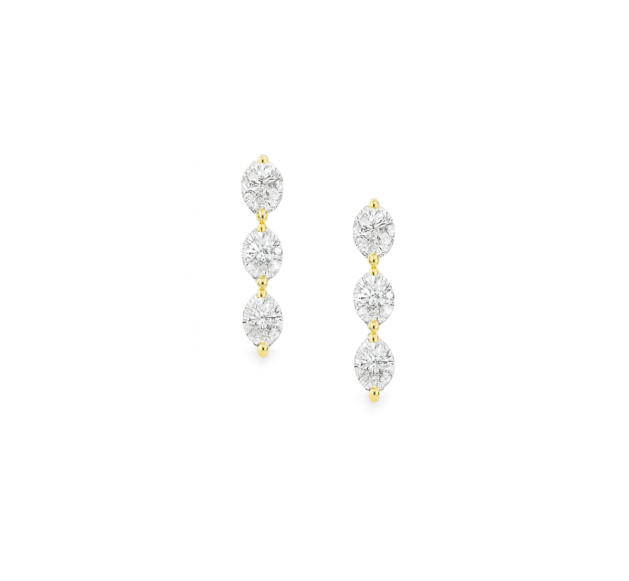 TRIPLE DIAMOND DROP EARRING