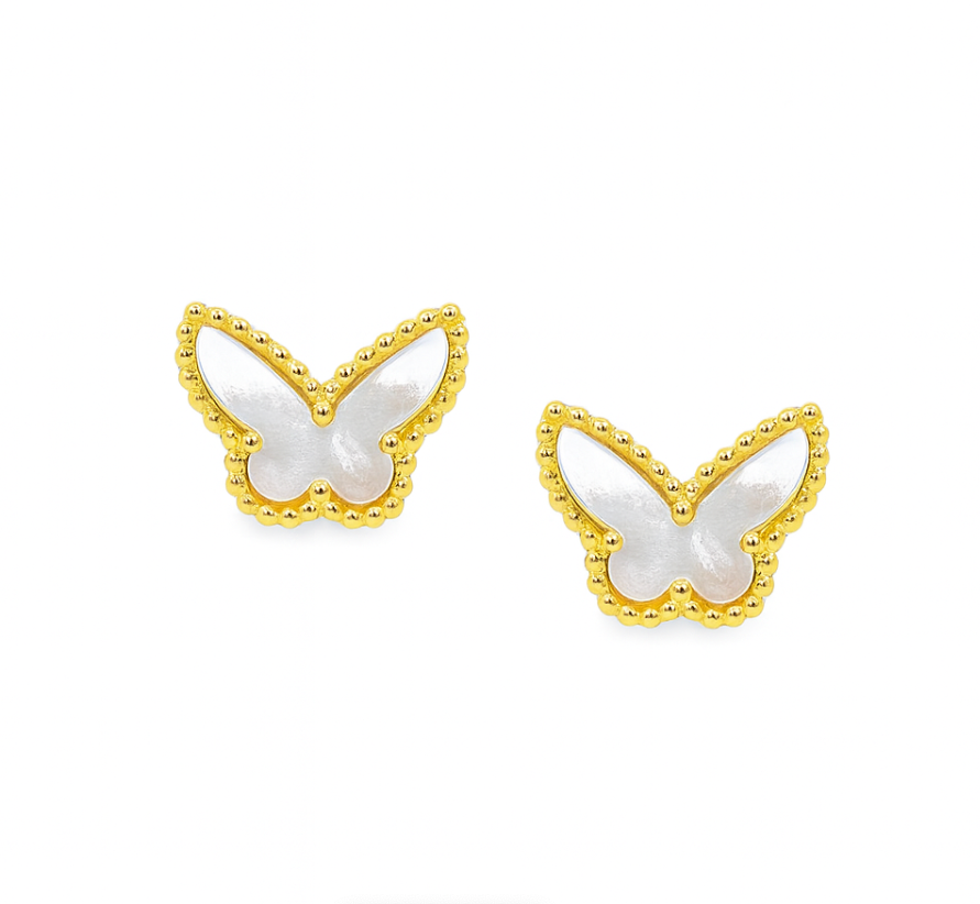 MOTHER OF PEARL BUTTERFLY STUDS