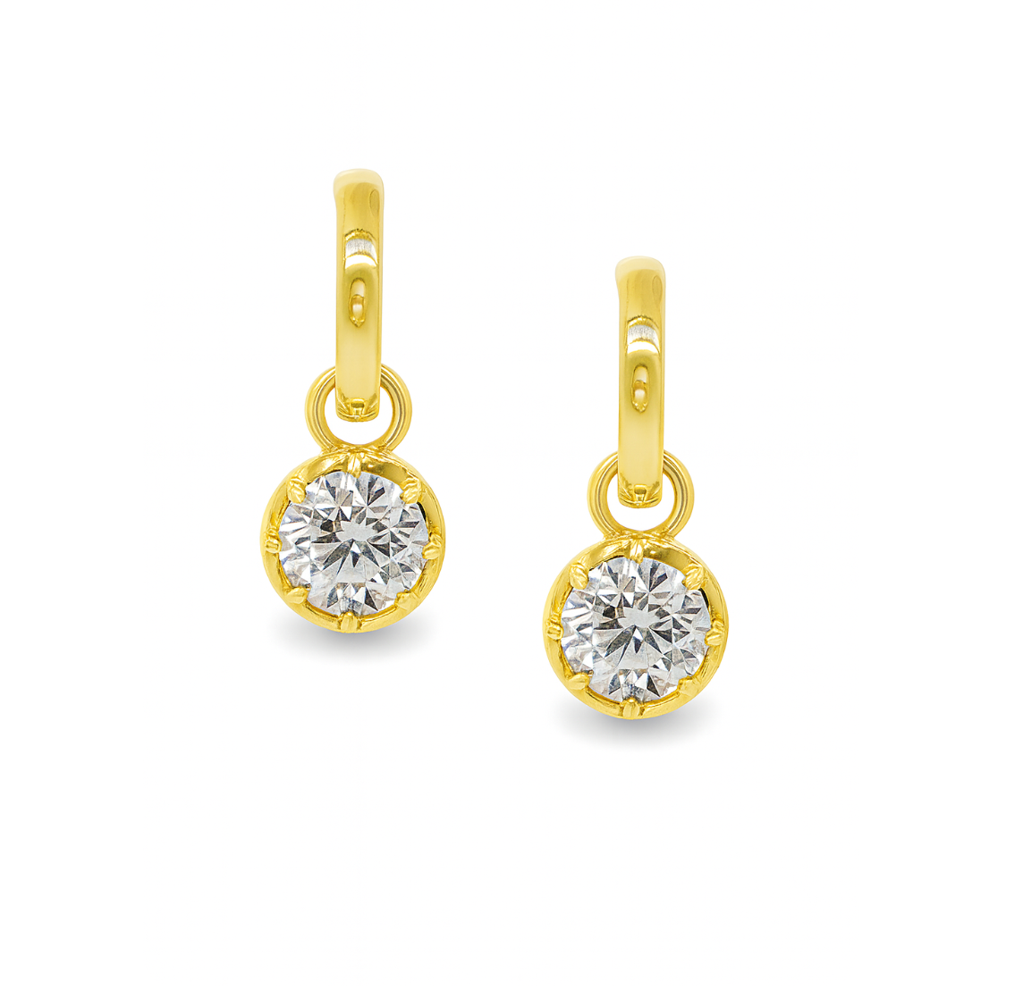 LAB ROUND DIAMOND DROP EARRINGS