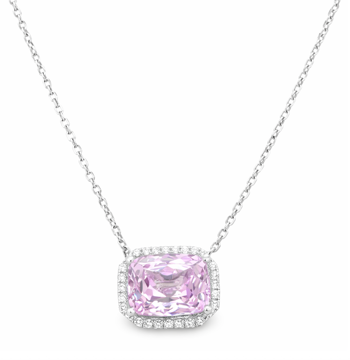 PINK KUNZITE & DIAMOND NECKLACE