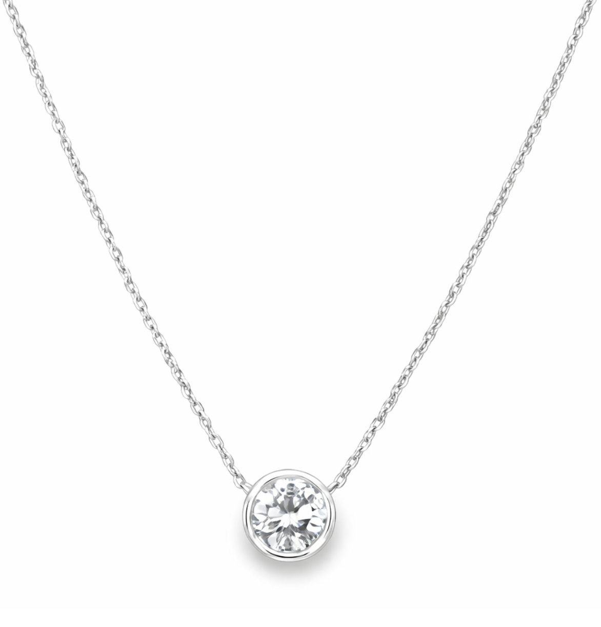 BEZEL SET DIAMOND SOLITAIRE NECKLACE