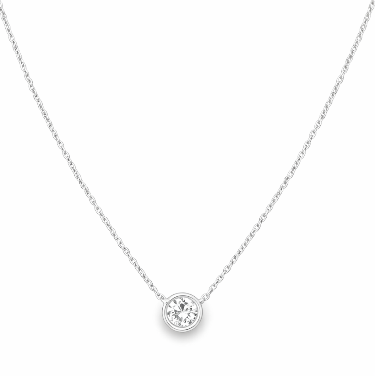 BEZEL SET DIAMOND SOLITAIRE NECKLACE