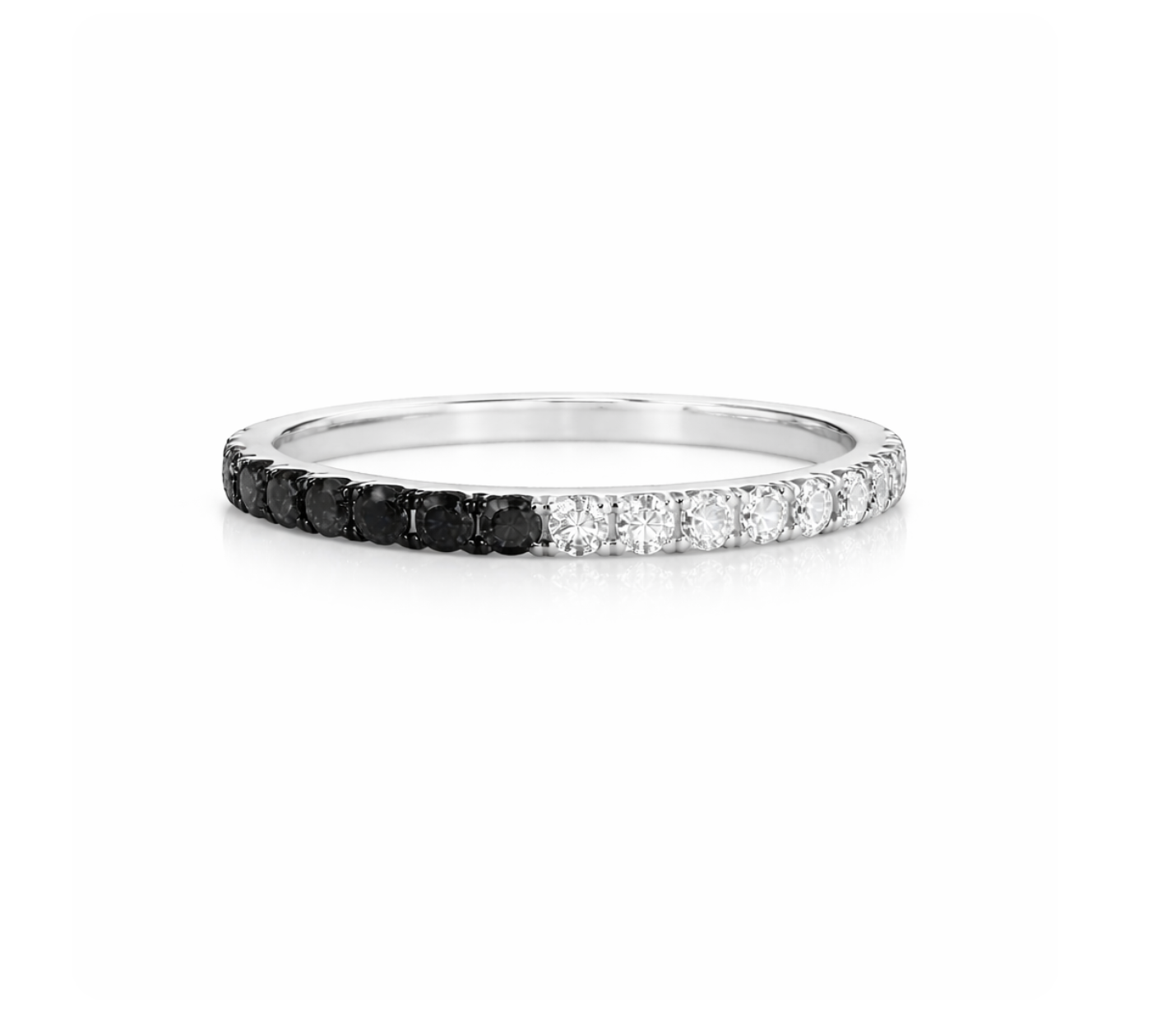 HALF & HALF BLACK & WHITE DIAMOND RING