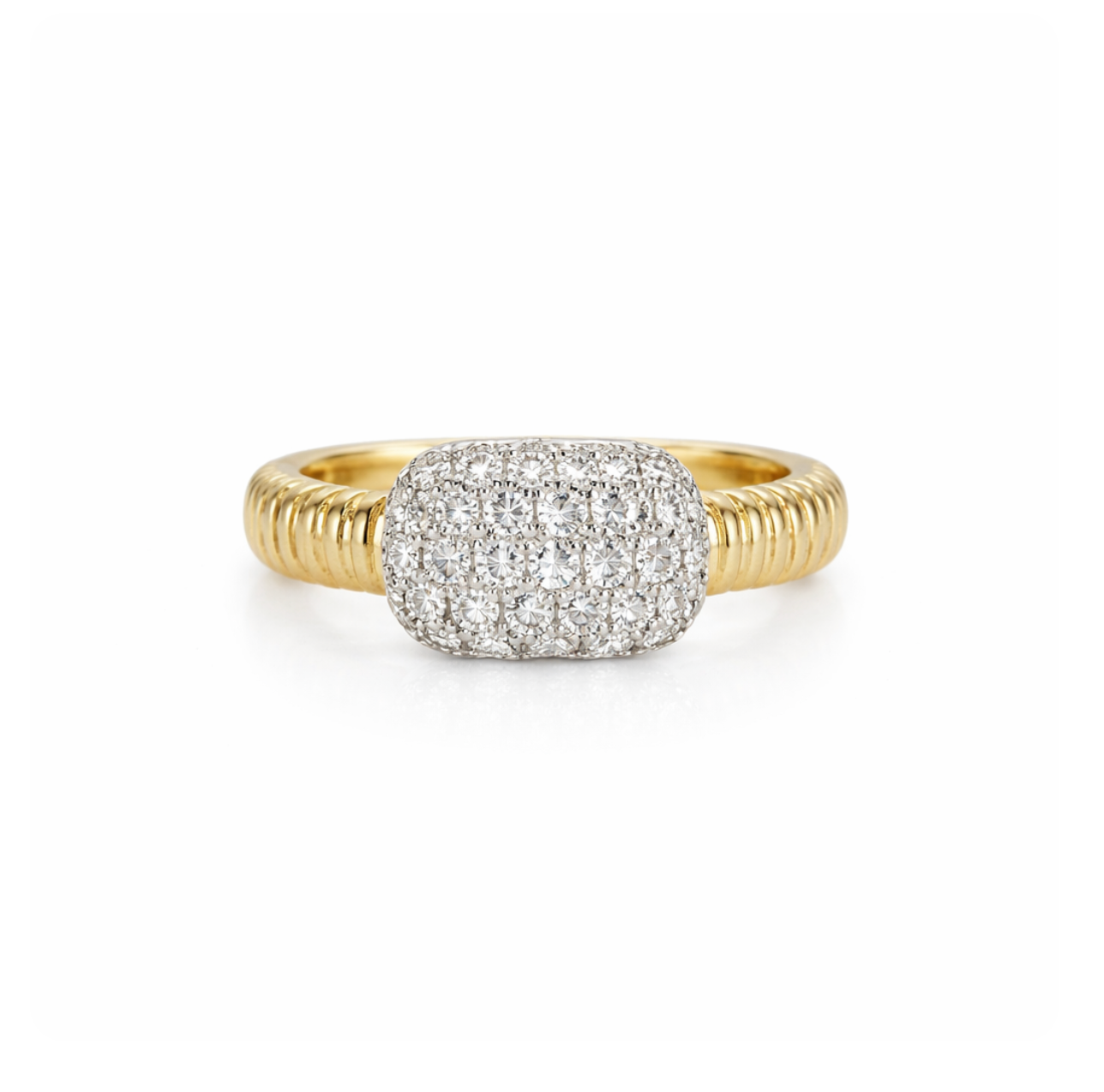 TEXTURED PAVÉ DIAMOND RING
