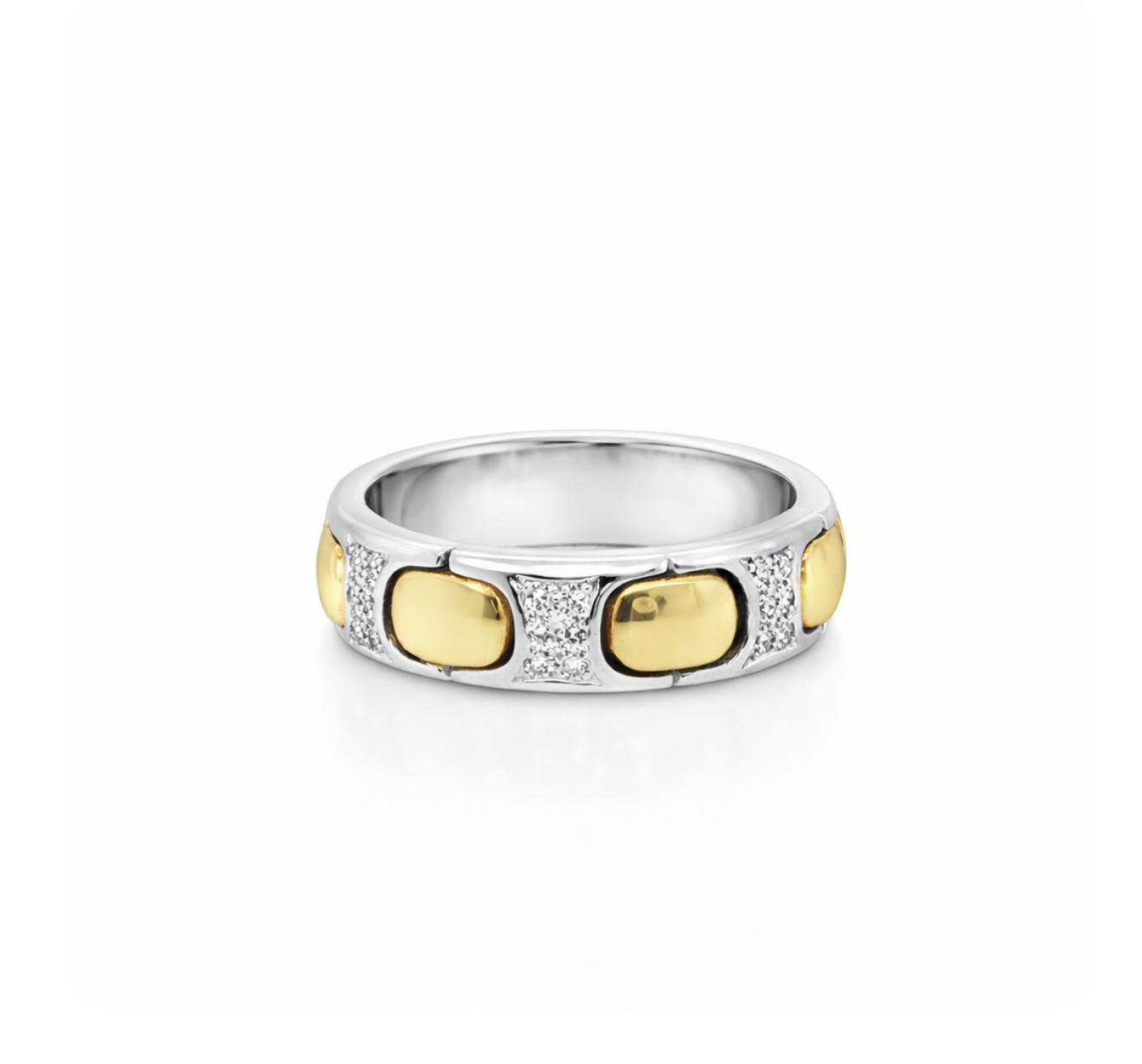 TWO TONE GOLD & DIAMOND RING