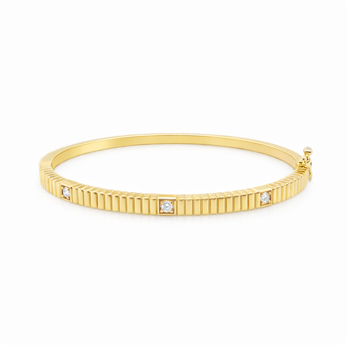 TEXTURED DIAMOND BANGLE