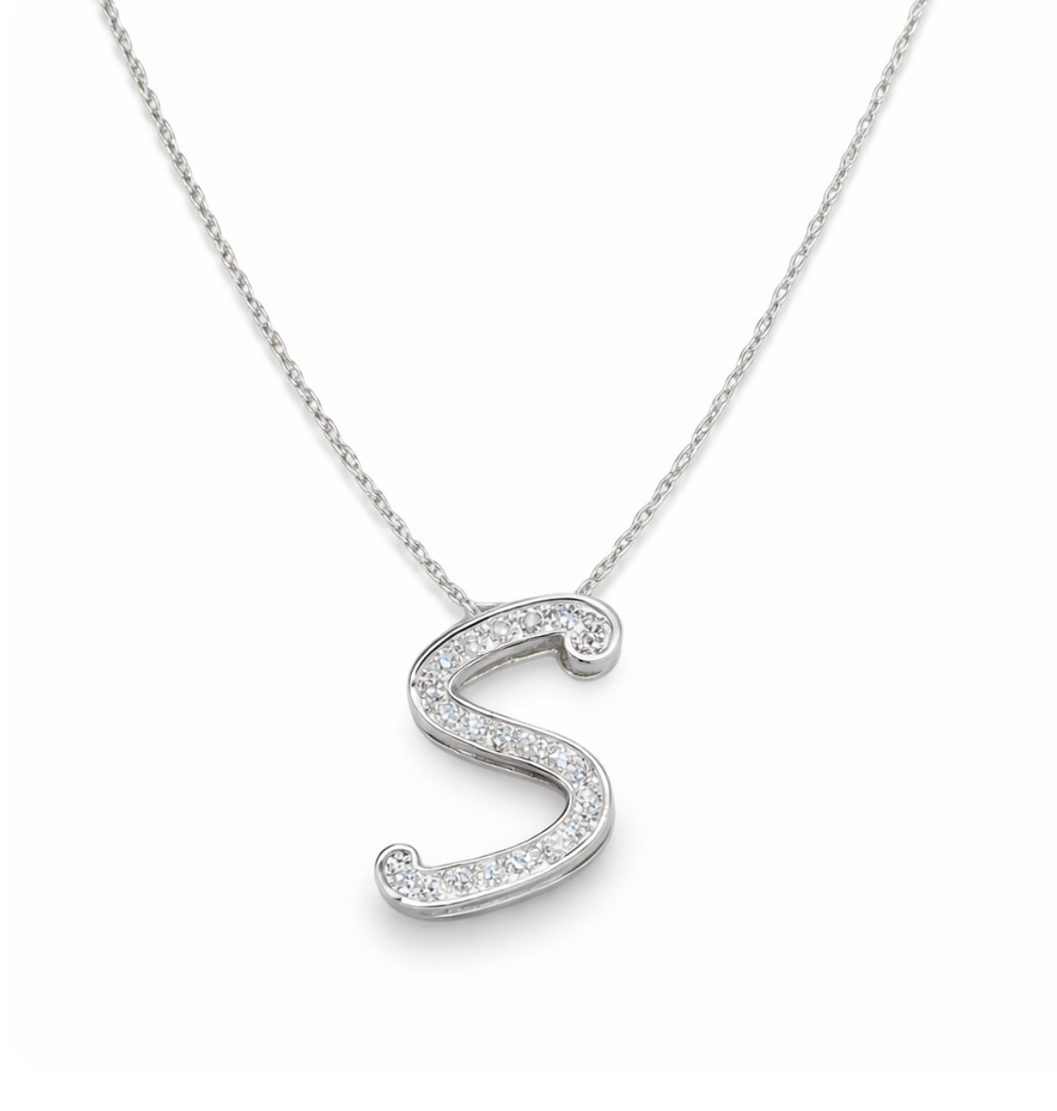 DIAMOND "S" INITIAL NECKLACE