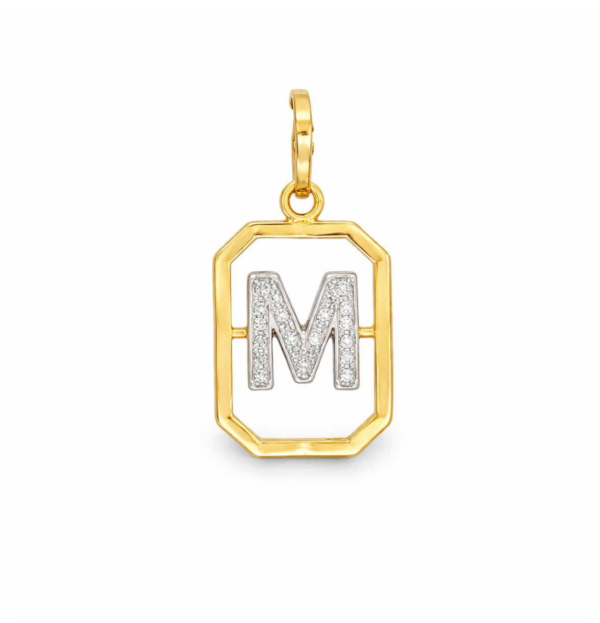 DIAMOND "M" INITIAL CHARM