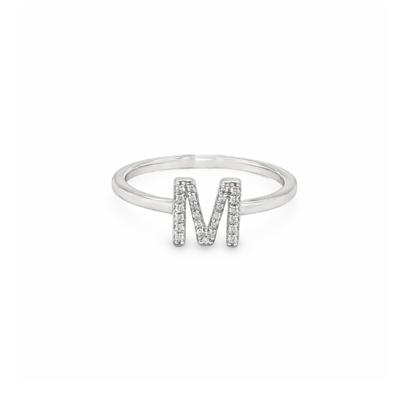 DIAMOND "M" INITIAL RING