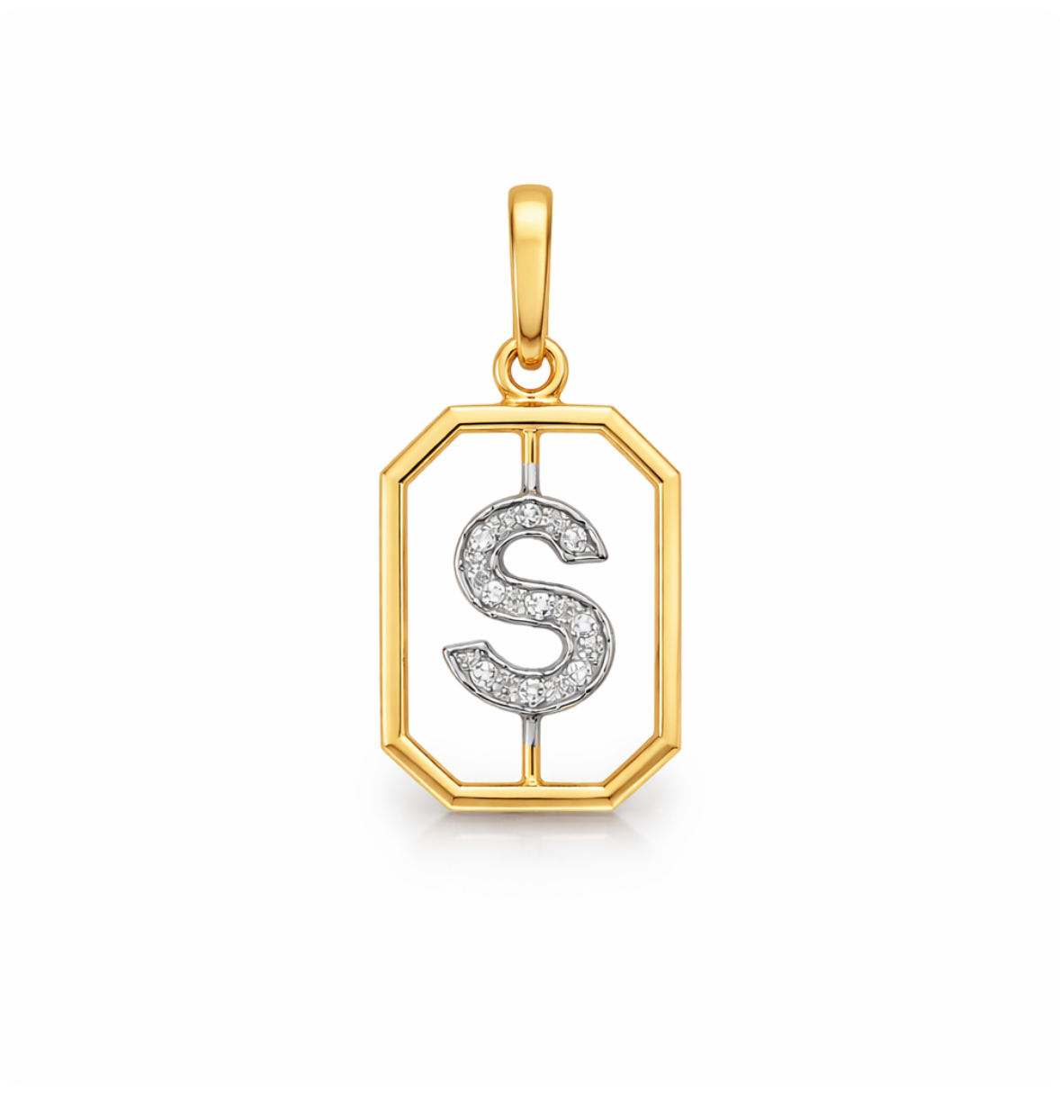 DIAMOND "S" INITIAL CHARM