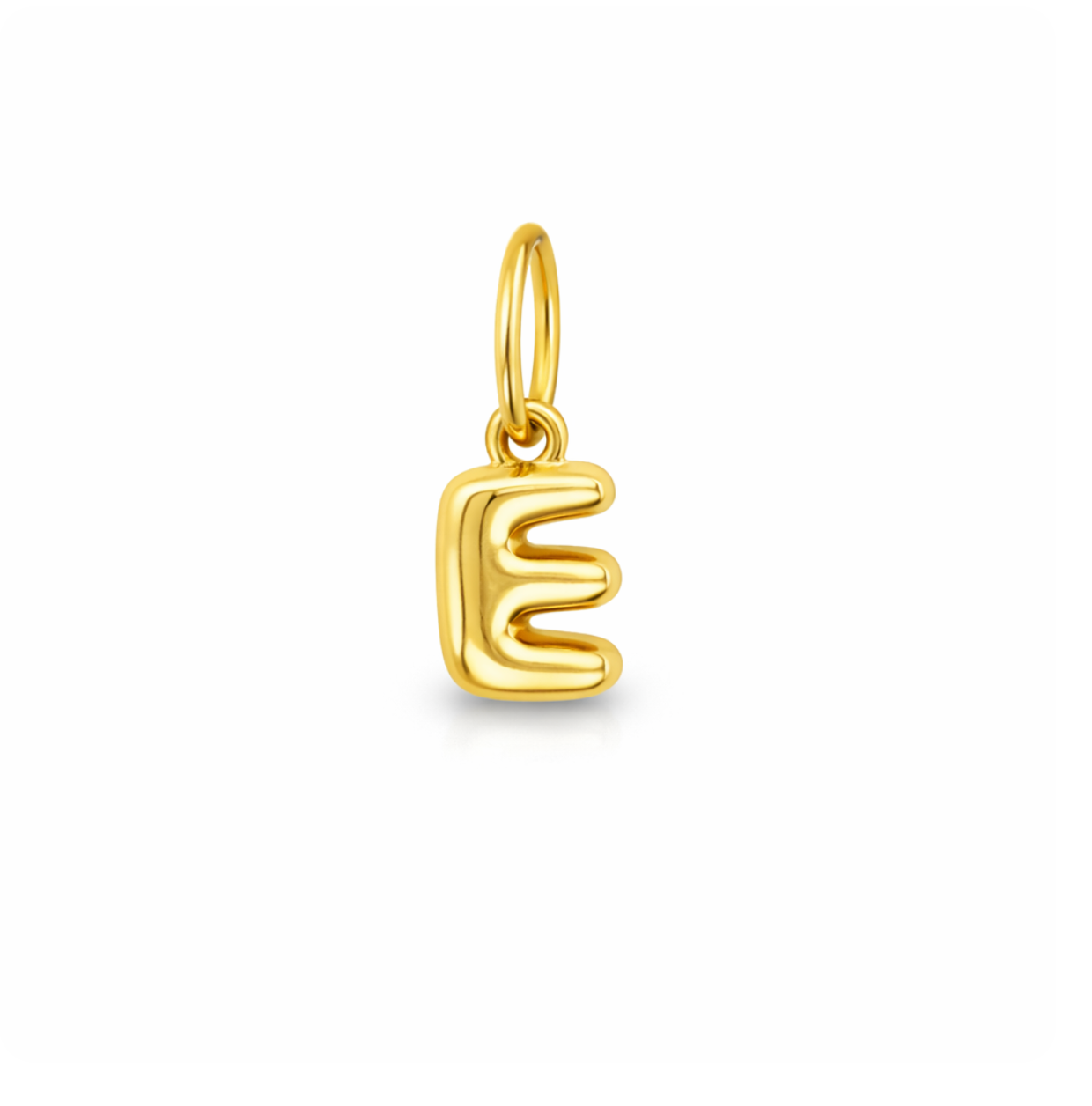 "E" INITIAL BUBBLE CHARM