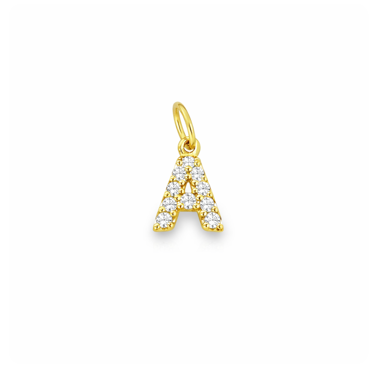 MINI DIAMOND "A" INITIAL CHARM