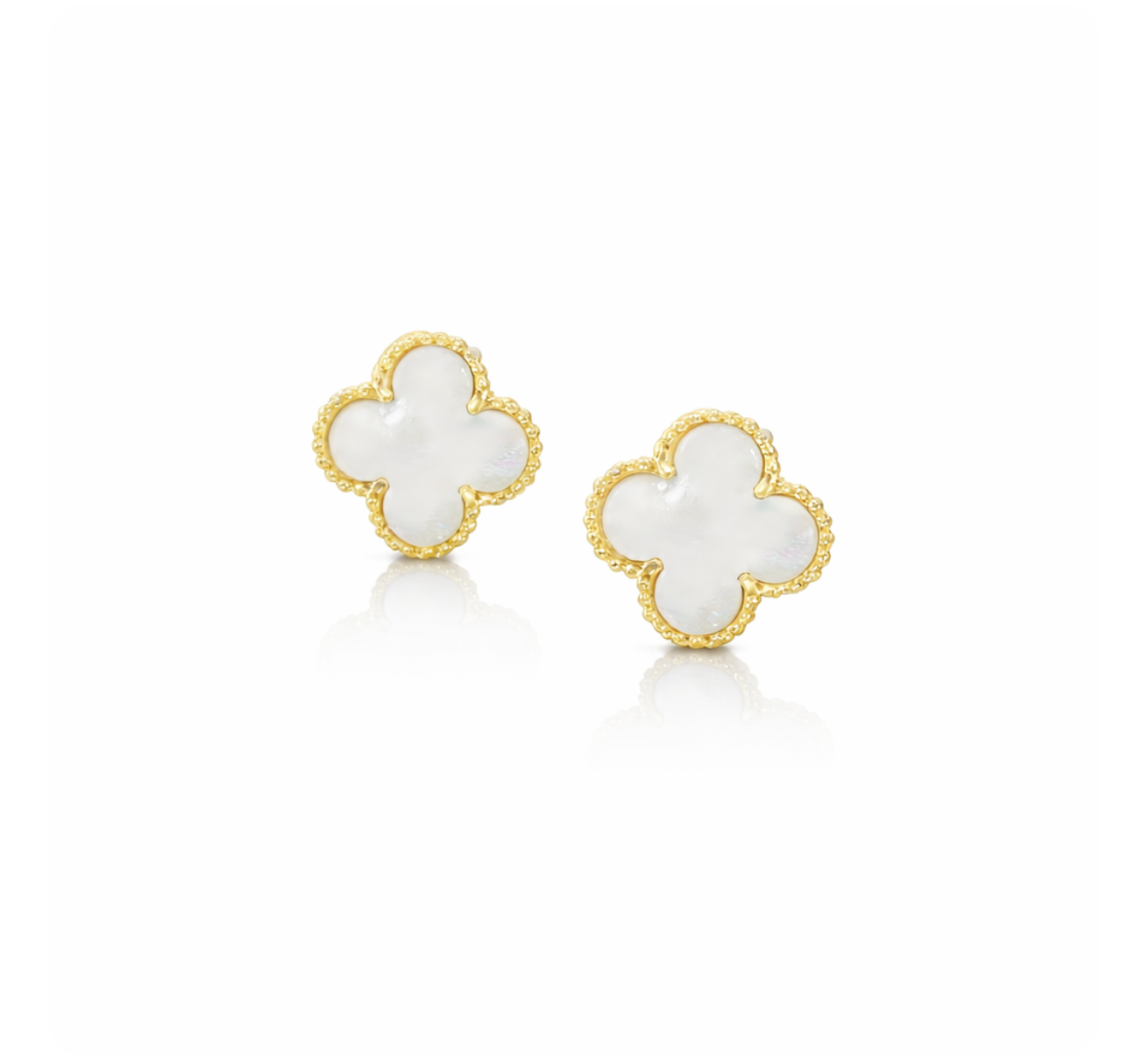 MOTHER OF PEARL CLOVER EARRINGS