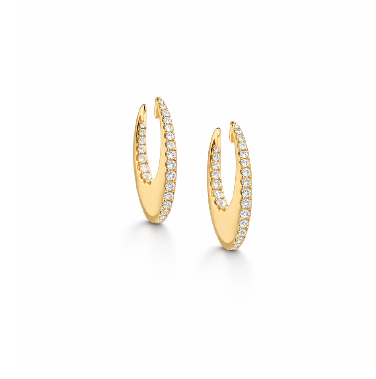 DIAMOND OVAL SHAPED HOOPS