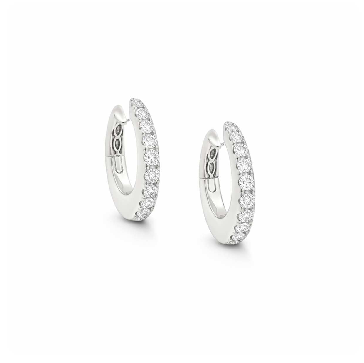 DIAMOND OVAL SHAPED HOOPS
