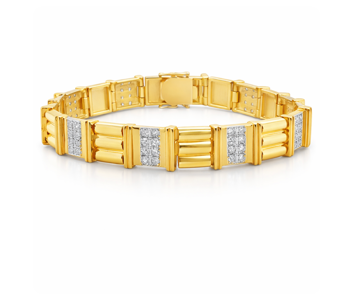 THICK GOLD & DIAMOND BRACELET