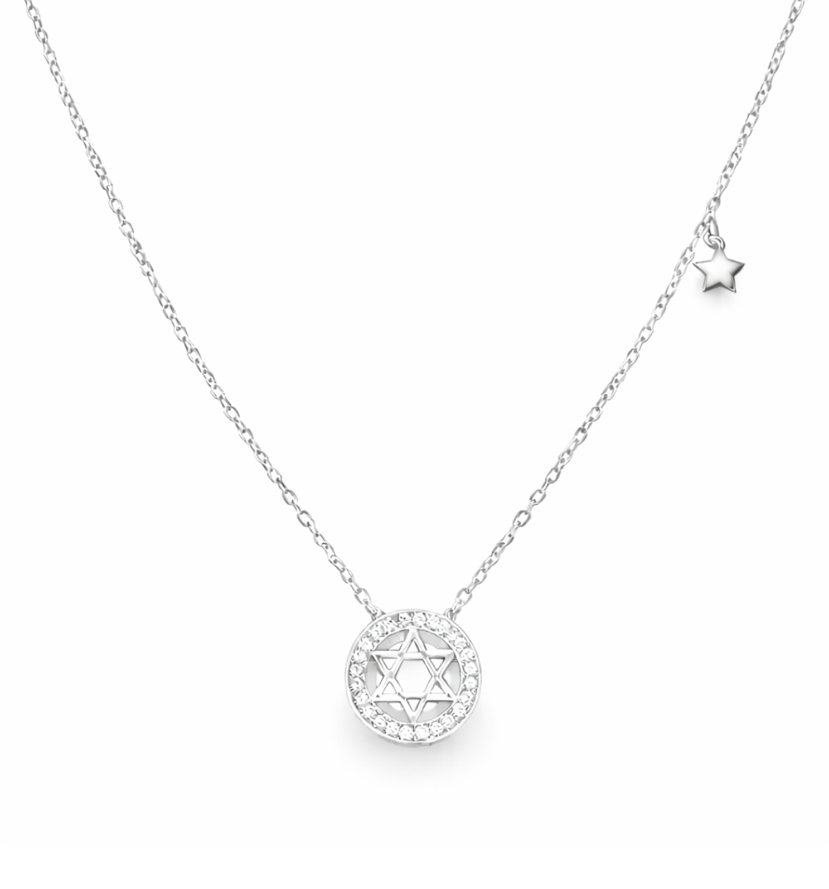DIAMOND HALO STAR OF DAVID NECKLACE