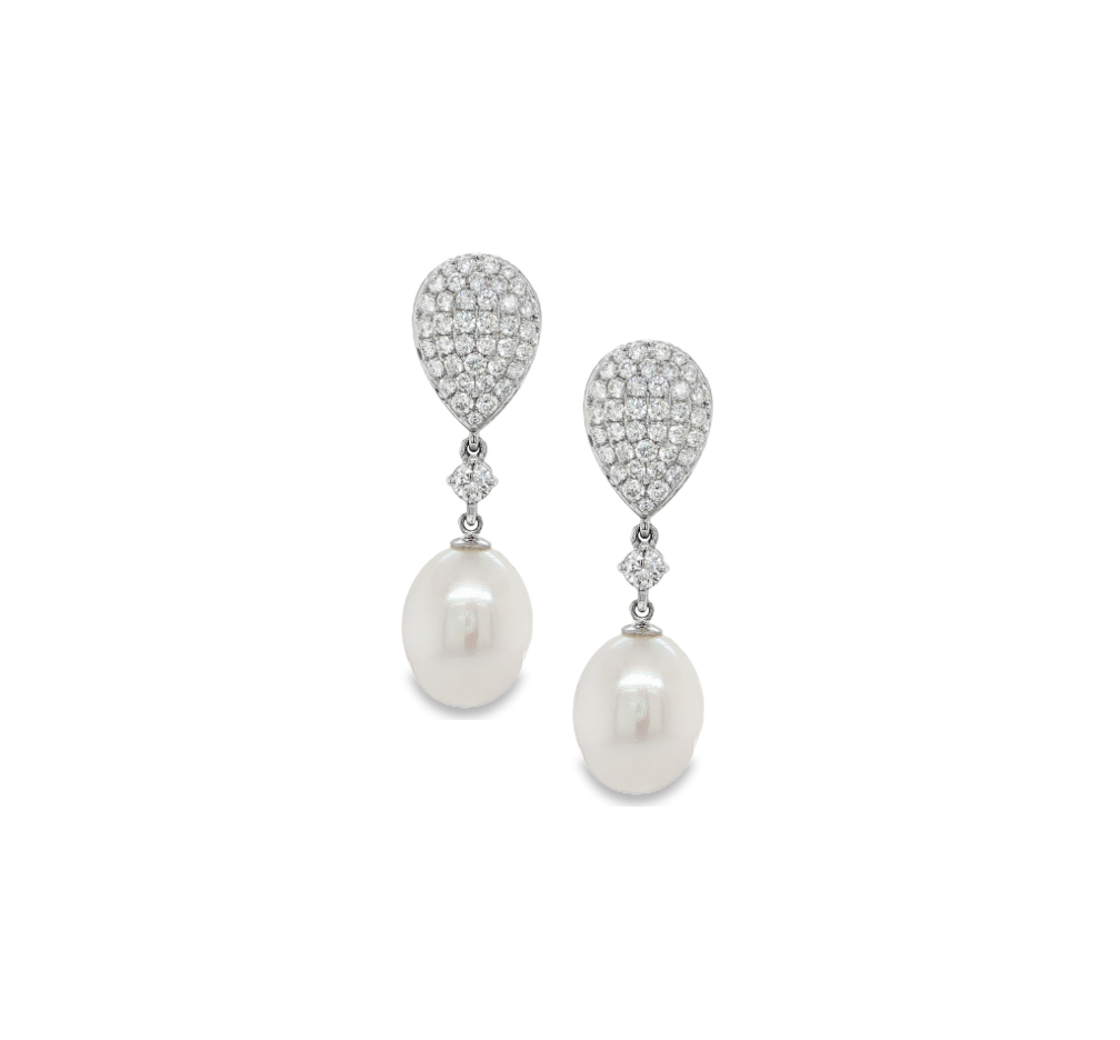 DIAMOND & PEARL DROP EARRING